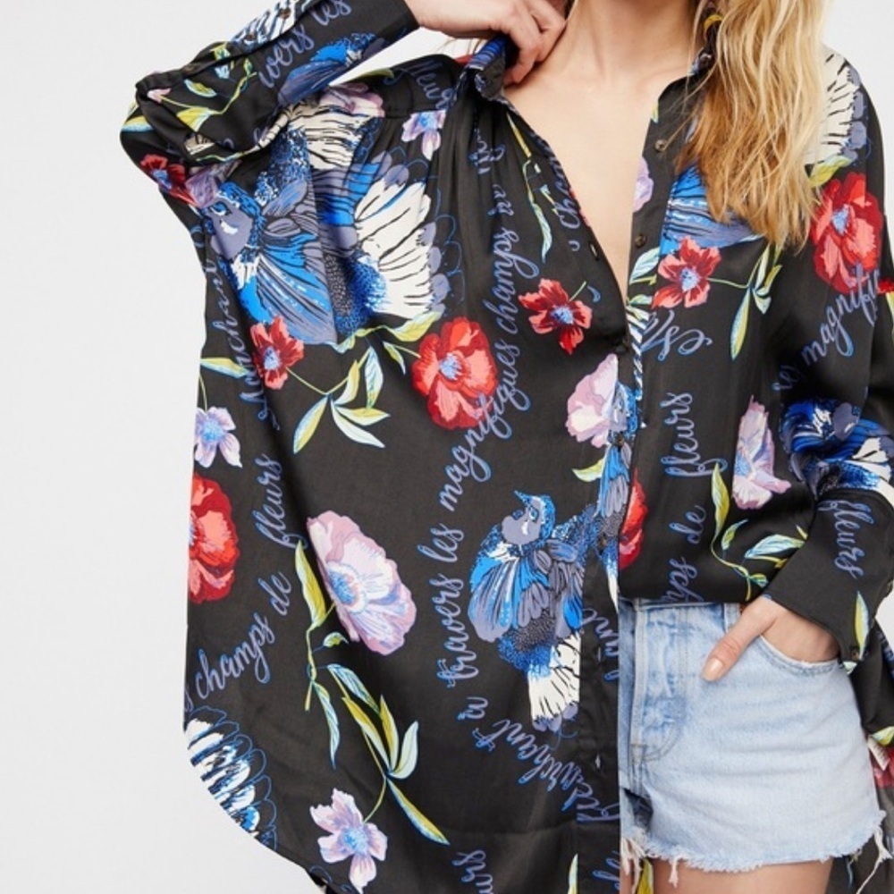 Free People Silky Nights Top, size large